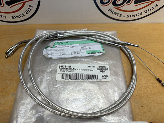 Genuine Harley-Davidson Sportster DiamondBack Throttle & Idle CABLE Set 56726-071