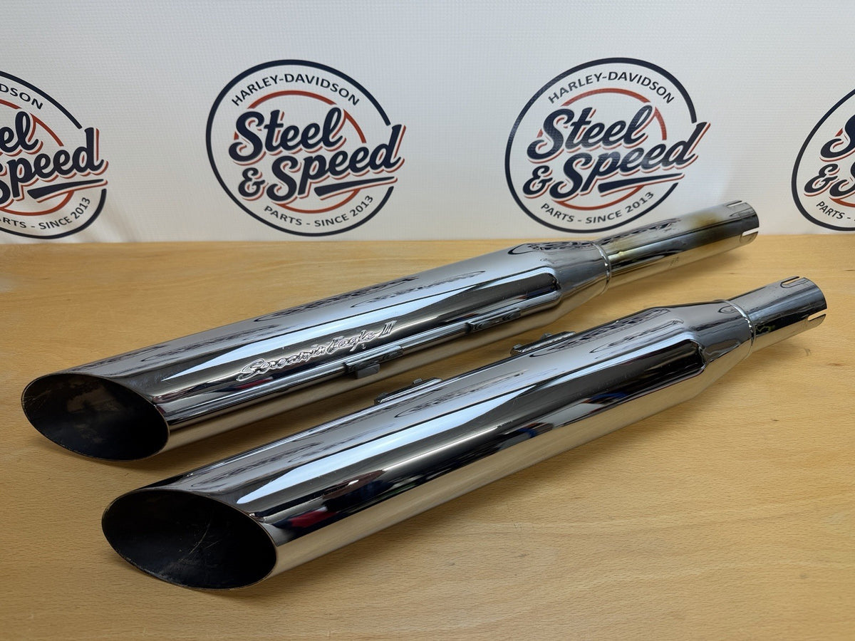 Harley-Davidson Screamin' Eagle II Slash Cut Exhaust MUFFLER Set 80354-000