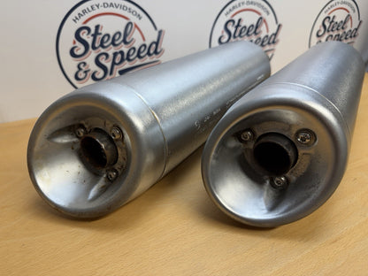Harley-Davidson Exhaust Mufflers Silencers Satin Fat Bob E4 Marked 649007201
