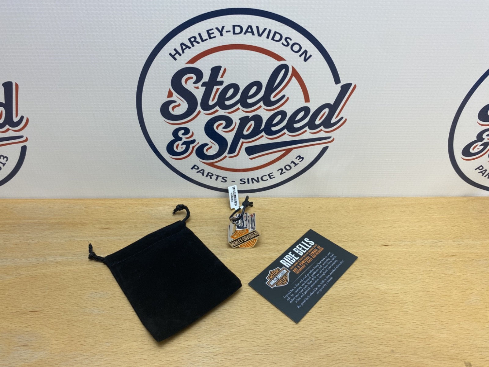 Genuine Harley-Davidson Big Bar & Shield Orange Logo RIDING BELL HRB0230