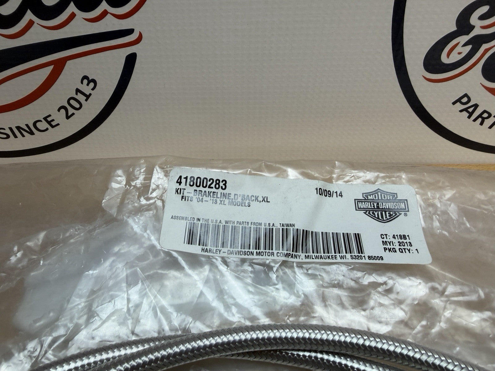 Genuine Harley-Davidson Sportster DiamondBack Braided Front Brake Line 418002831