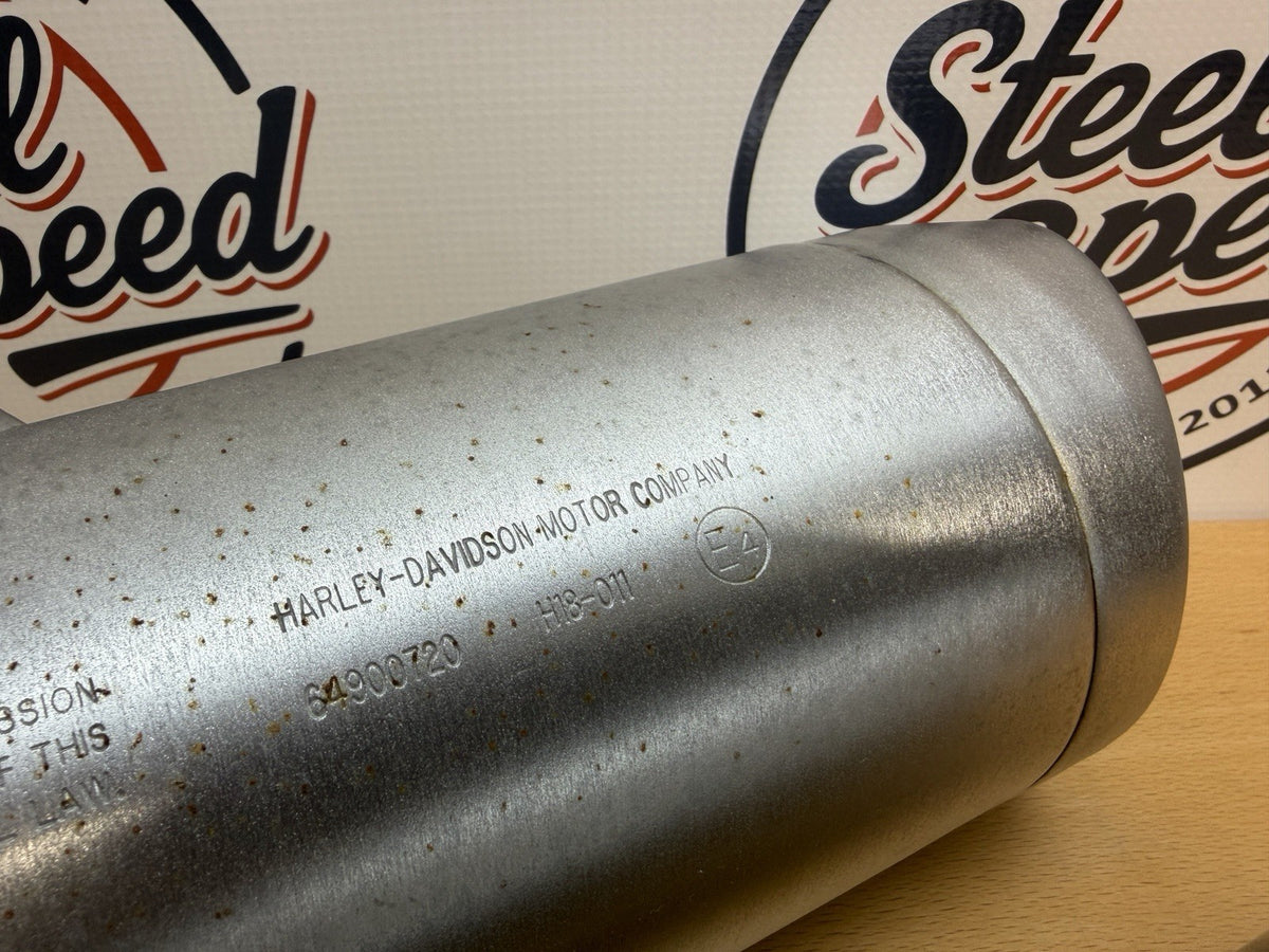 Harley-Davidson Exhaust Mufflers Silencers Satin Fat Bob E4 Marked 649007206