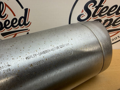 Harley-Davidson Exhaust Mufflers Silencers Satin Fat Bob E4 Marked 649007206