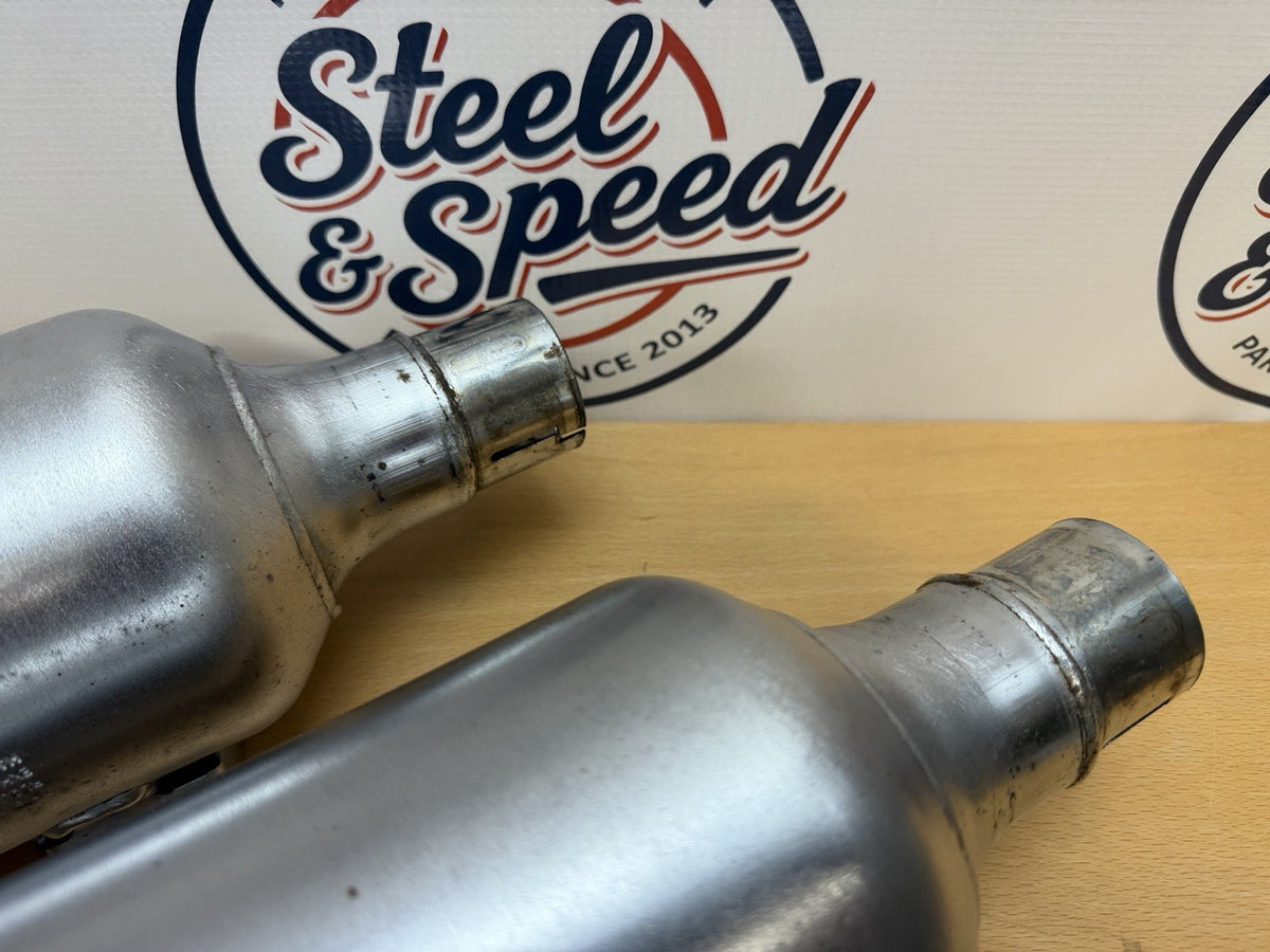 Harley-Davidson Exhaust Mufflers Silencers Satin Fat Bob E4 Marked 649007202