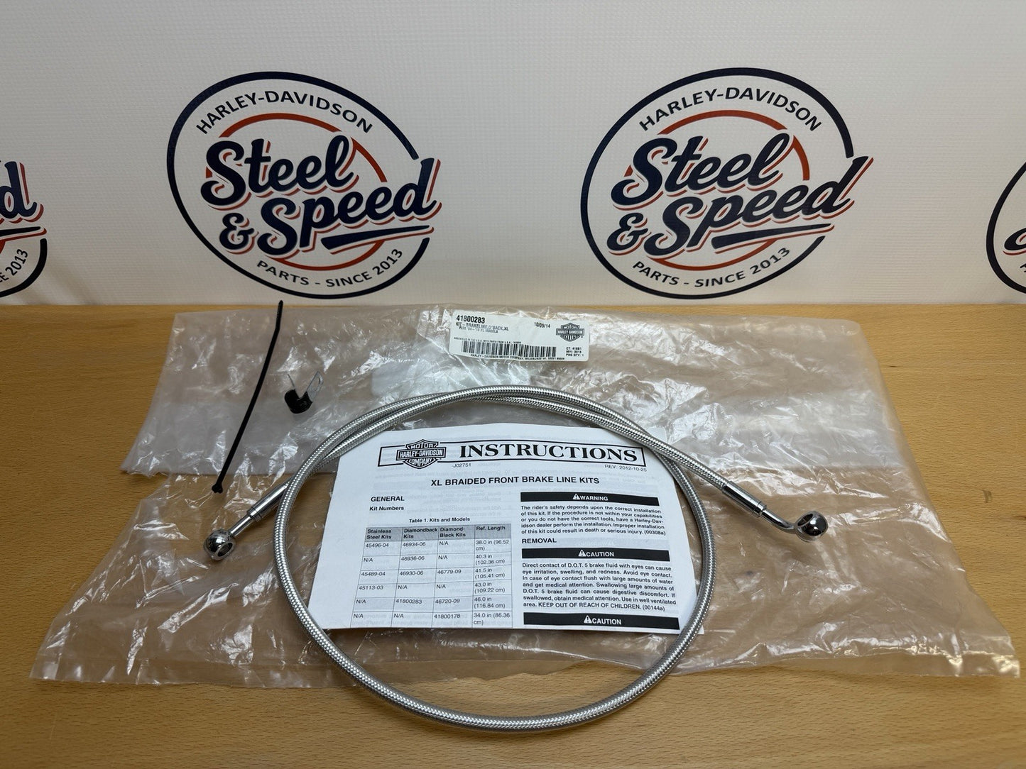 Genuine Harley-Davidson Sportster DiamondBack Braided Front Brake Line 418002830
