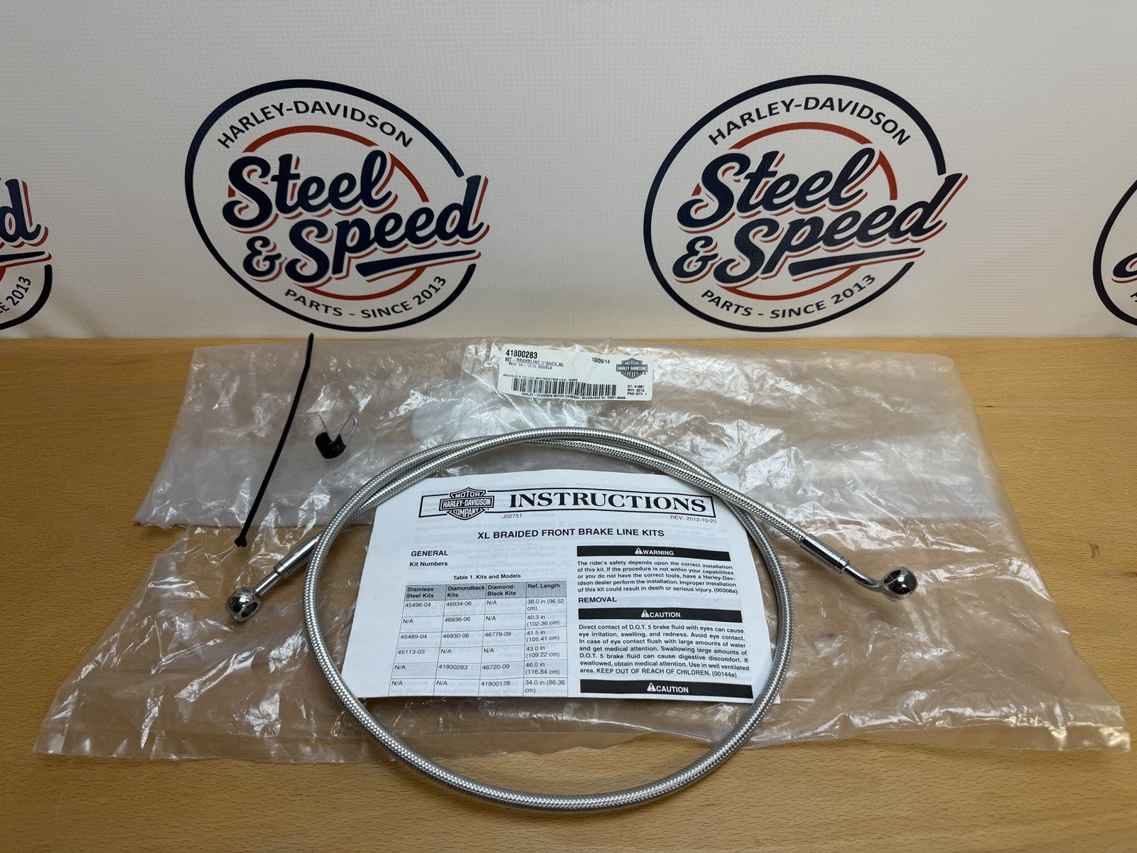 Genuine Harley-Davidson Sportster DiamondBack Braided Front Brake Line 418002830