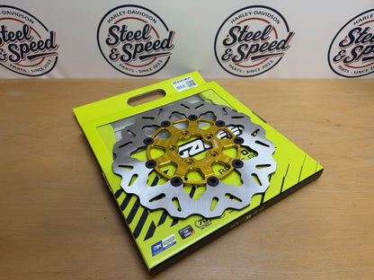 Galfer Wave Series Front Brake Disc Rotor In Gold for Harley-Davidson DF835CWUY0